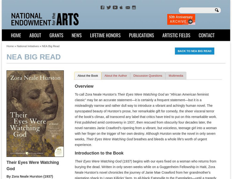 National Endowment for the Arts: The Big Read: Their Eyes Were Watching God Unit Plan