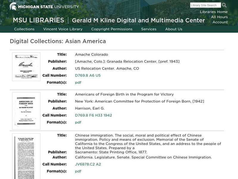 Michigan State University: Msu Libraries: Digital Collections: Asian America Primary Michigan State University: Msu Libraries: Digital Collections: Asian America Primary