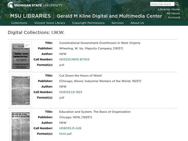 Michigan State University: Msu Libraries: Digital Collections: i.w.w. Primary Michigan State University: Msu Libraries: Digital Collections: i.w.w. Primary