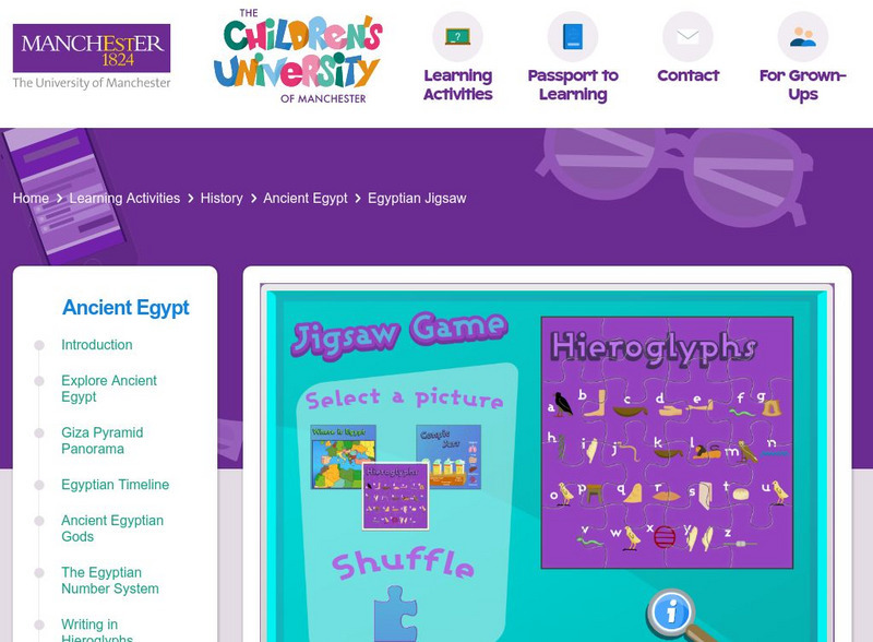 Children's University of Manchester: Ancient Egypt: Egyptian Jigsaw Interactive Children's University of Manchester: Ancient Egypt: Egyptian Jigsaw Interactive