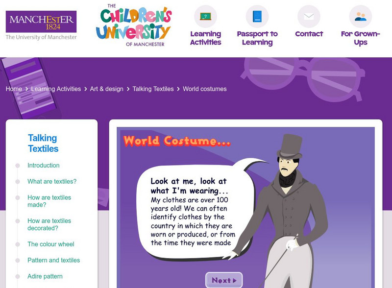 Children's University of Manchester: Talking Textiles: World Costume Interactive Children's University of Manchester: Talking Textiles: World Costume Interactive