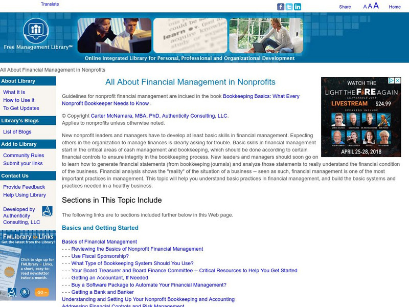 Basic Guide to Non Profit Financial Management Website Basic Guide to Non Profit Financial Management Website