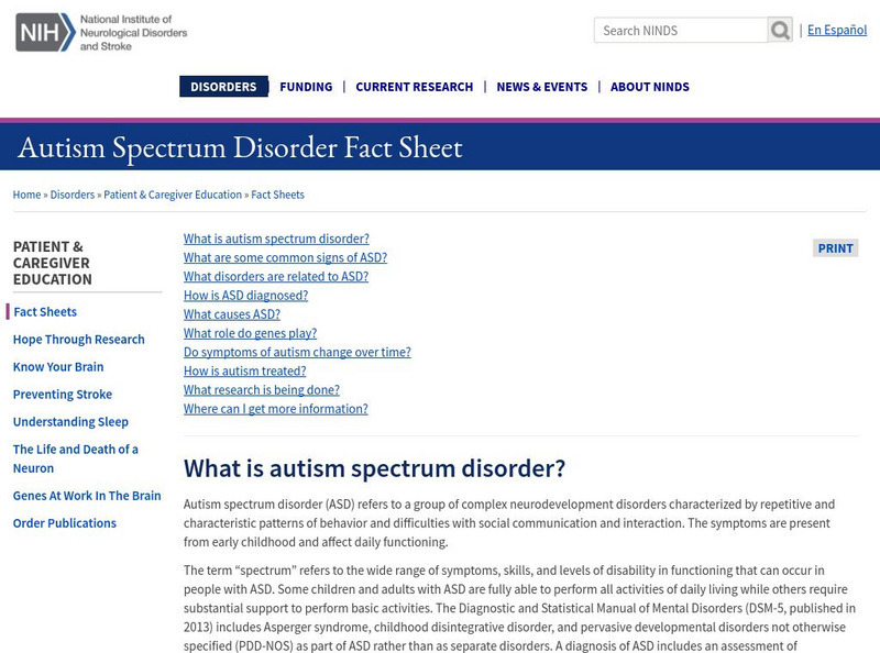 Asperger Syndrome Fact Sheet Article Asperger Syndrome Fact Sheet Article