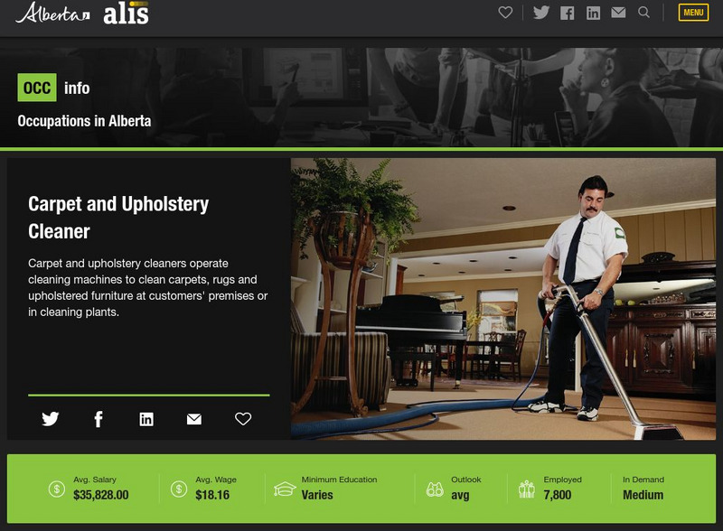 Alberta Learning Information Service: Carpet and Upholstery Cleaner Article Alberta Learning Information Service: Carpet and Upholstery Cleaner Article