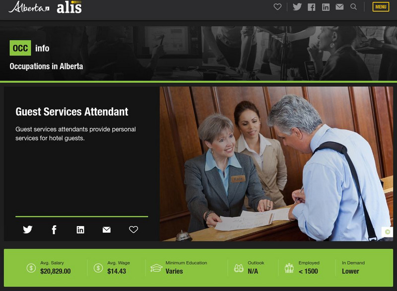 Alberta Learning Information Service: Guest Services Attendant Article Alberta Learning Information Service: Guest Services Attendant Article