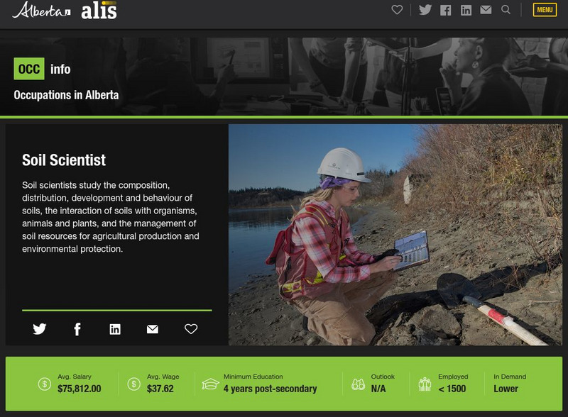 Alberta Learning Information Service: Soil Scientist Website Alberta Learning Information Service: Soil Scientist Website