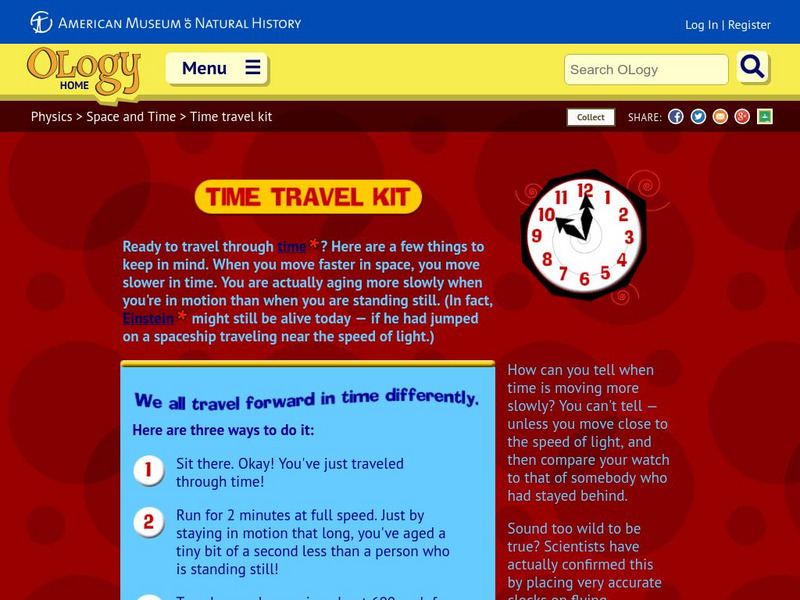American Museum of Natural History: O Logy: Time Travel Kit Activity American Museum of Natural History: O Logy: Time Travel Kit Activity