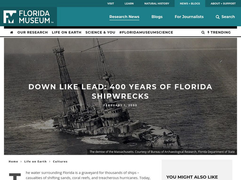 Florida Museum: 400 Years of Florida Shipwrecks Article Florida Museum: 400 Years of Florida Shipwrecks Article