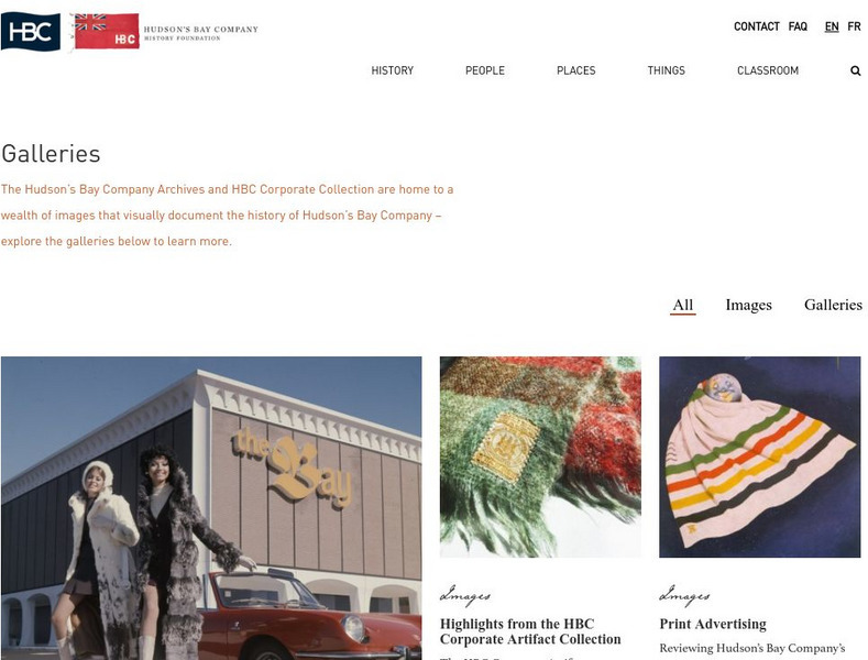 Hudson's Bay Company: Galleries Website Hudson's Bay Company: Galleries Website