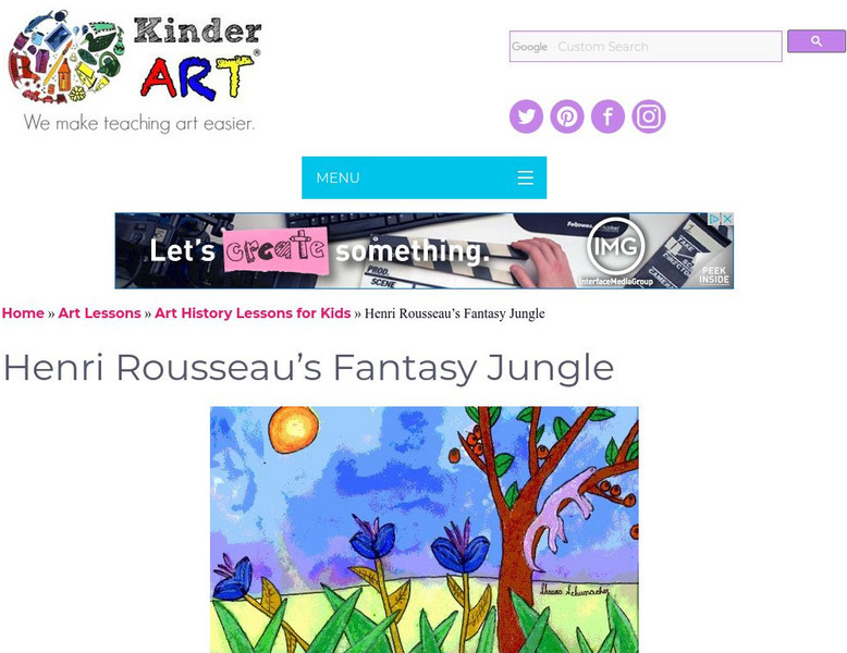 Kinder Art: Henri Rousseau Fantasy Jungle (Lesson Plan) Lesson Plan Kinder Art: Henri Rousseau Fantasy Jungle (Lesson Plan) Lesson Plan