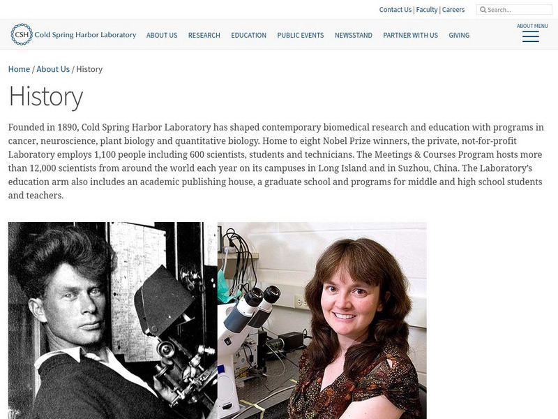 Cold Spring Harbor Laboratory: History Website