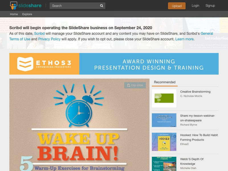 Ethos3: Wake Up Brain! PPT Ethos3: Wake Up Brain! PPT