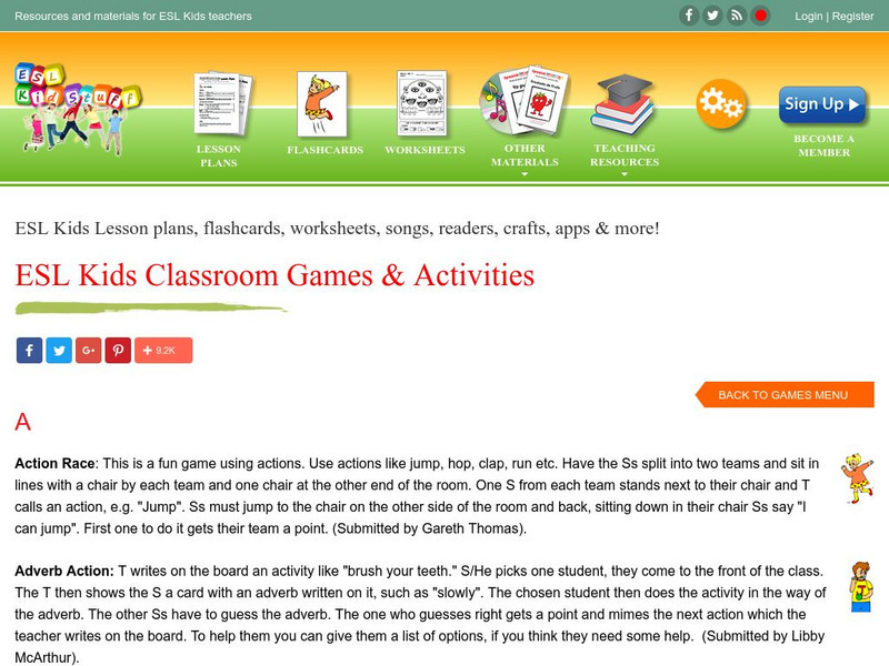 Esl Kid Stuff: Classroom Games & Activities Website Esl Kid Stuff: Classroom Games & Activities Website