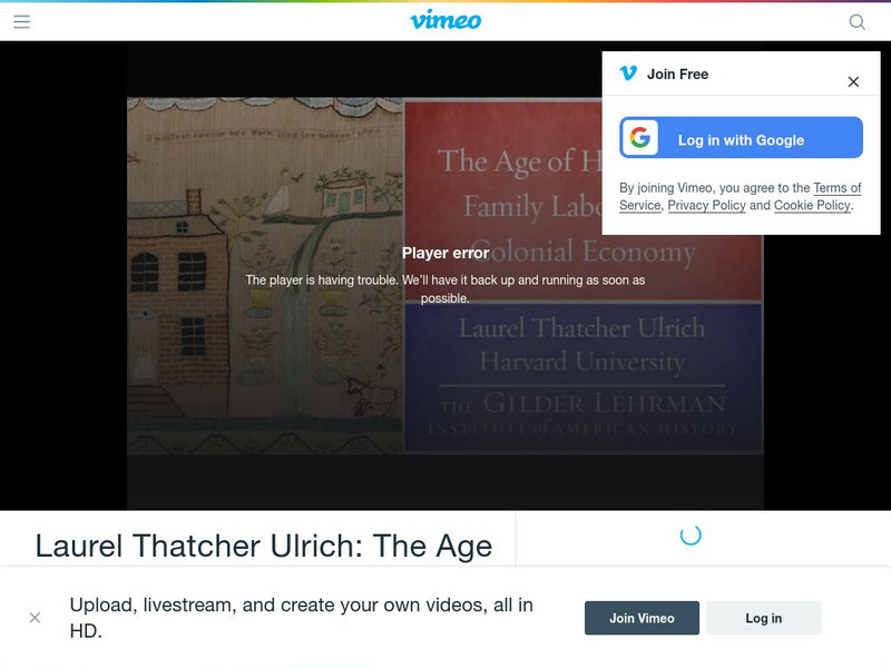 Gilder Lehrman Institute: The Age of Homespun: Family Labor in the Colonial Economy Instructional Video Gilder Lehrman Institute: The Age of Homespun: Family Labor in the Colonial Economy Instructional Video