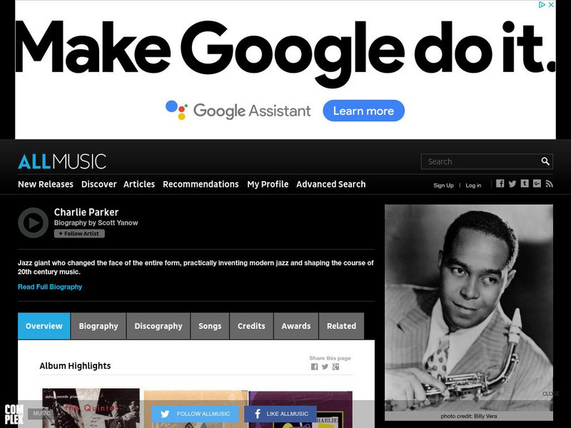 Amg: All Music Guide: Charlie Parker Website Amg: All Music Guide: Charlie Parker Website