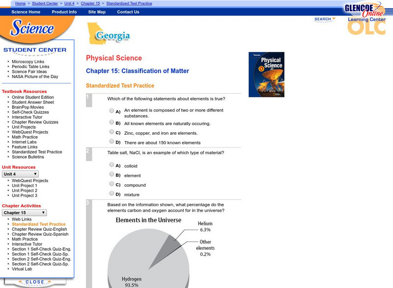 Mc Graw Hill: Classification of Matter Quiz Unknown Type Mc Graw Hill: Classification of Matter Quiz Unknown Type
