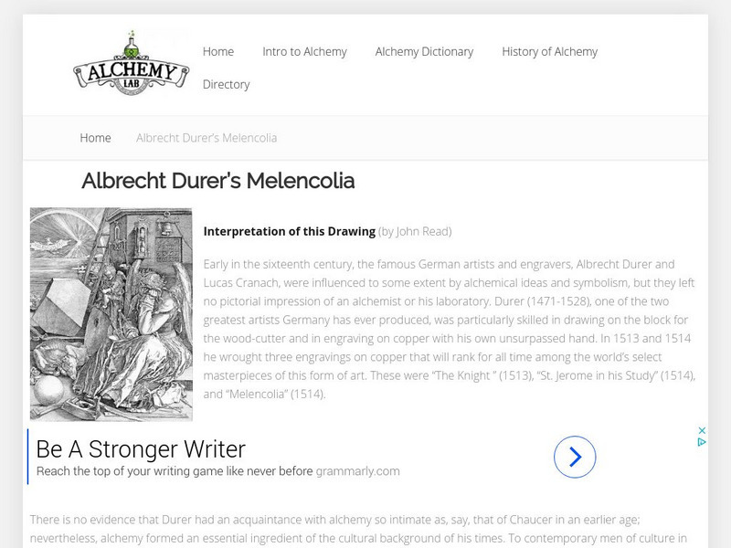Alchemy lab.com: Albrecht Durer's Melencolia Website Alchemy lab.com: Albrecht Durer's Melencolia Website