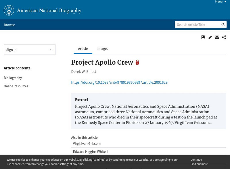 American National Biography: Project Apollo Crew Handout American National Biography: Project Apollo Crew Handout
