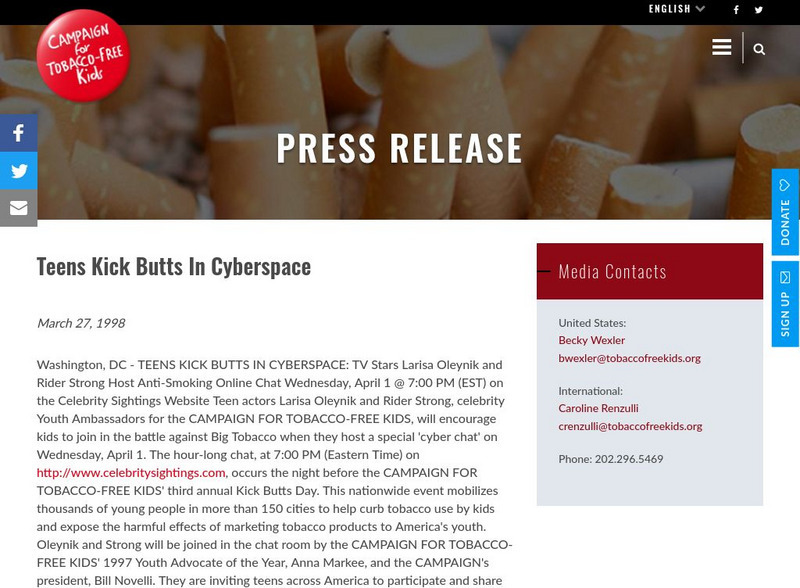 Campaign for Tobacco Free Kids Website Campaign for Tobacco Free Kids Website