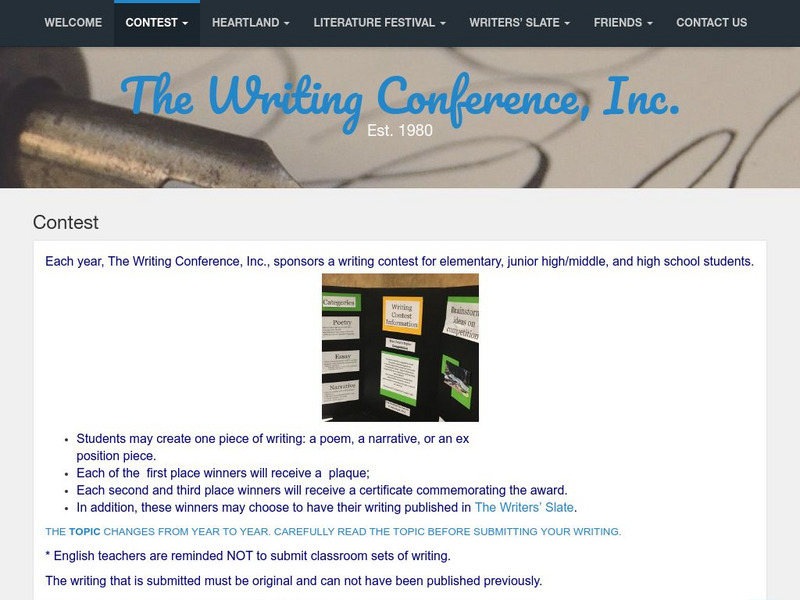 The Writing Conference, Inc.: Writing Contest Activity The Writing Conference, Inc.: Writing Contest Activity