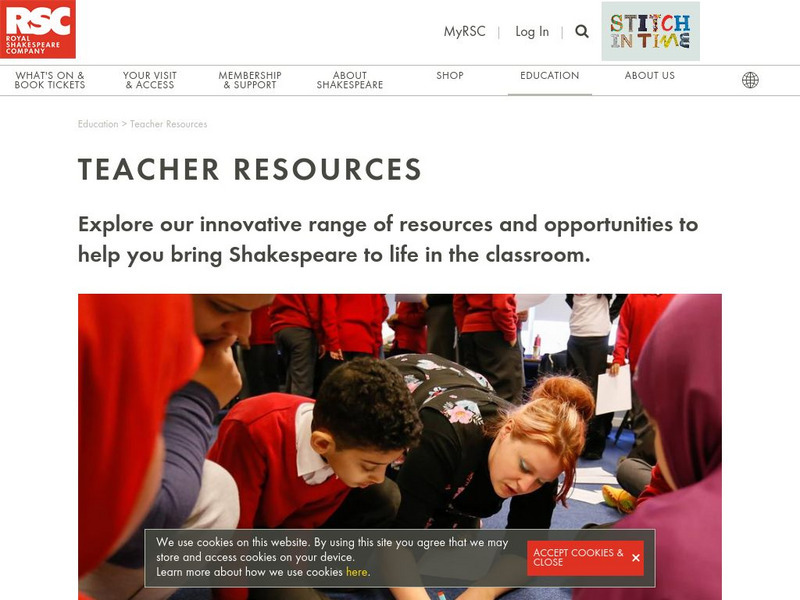 Royal Shakespeare Company Resource Bank Website