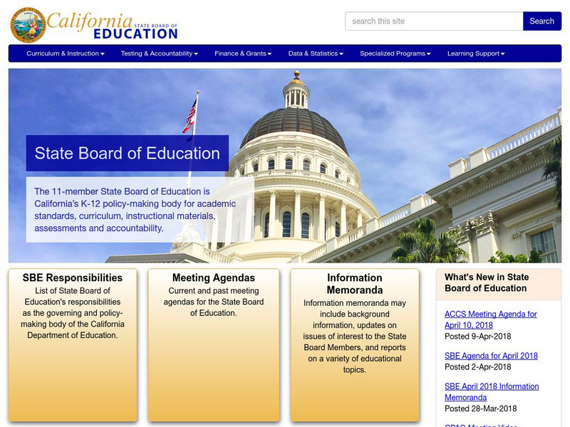 California State Board of Education Website California State Board of Education Website
