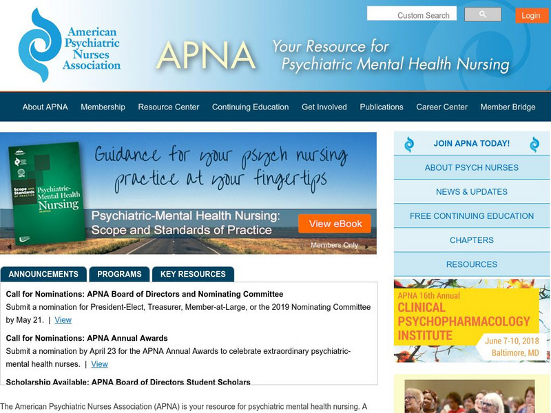 American Psychiatric Nurses Association Website American Psychiatric Nurses Association Website