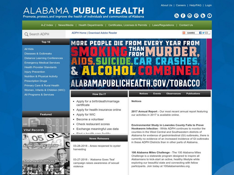 Alabama Department of Public Health Website Alabama Department of Public Health Website