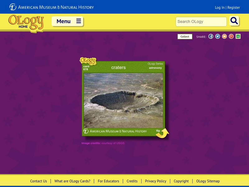 American Museum of Natural History: Craters O Logy Card Handout