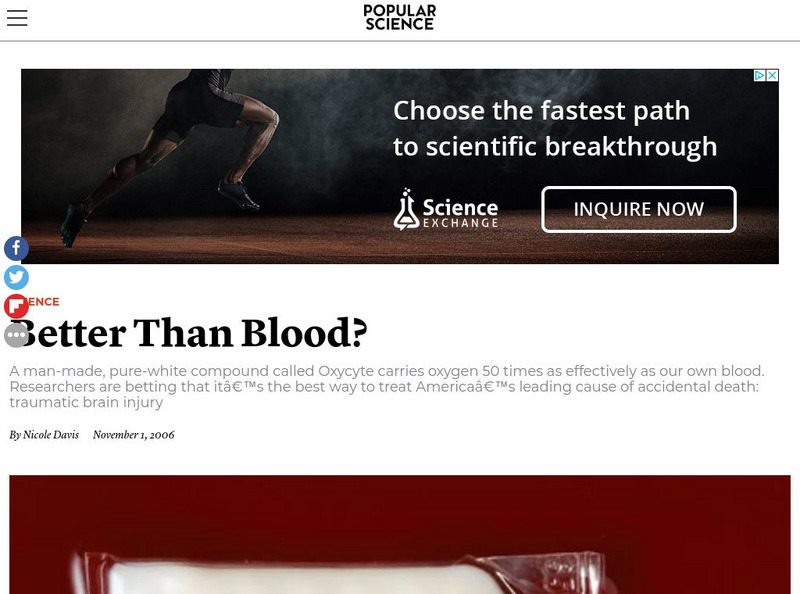 Popular Science: Better Than Blood? Handout