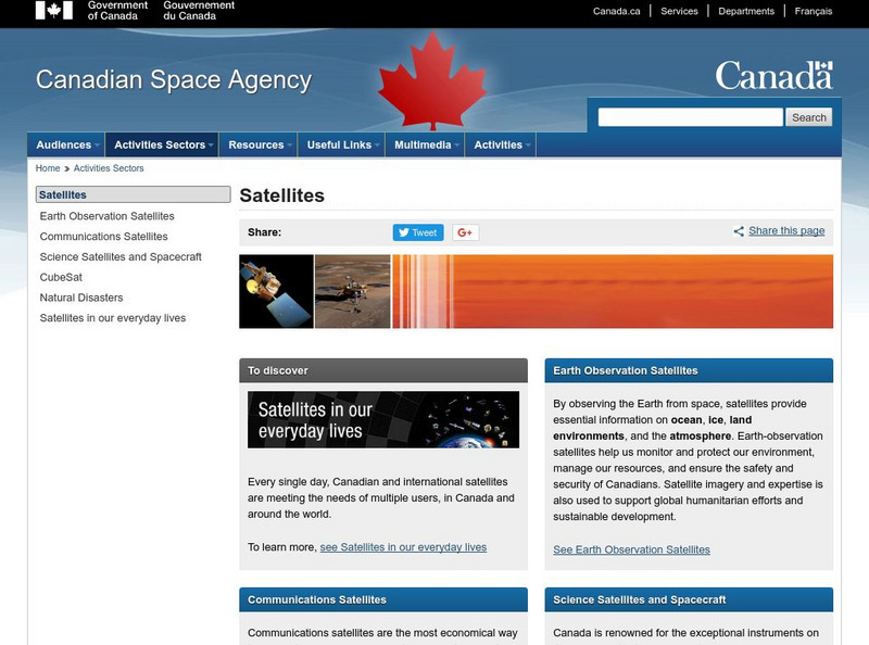 Canada Space Agency: Satellites Website Canada Space Agency: Satellites Website