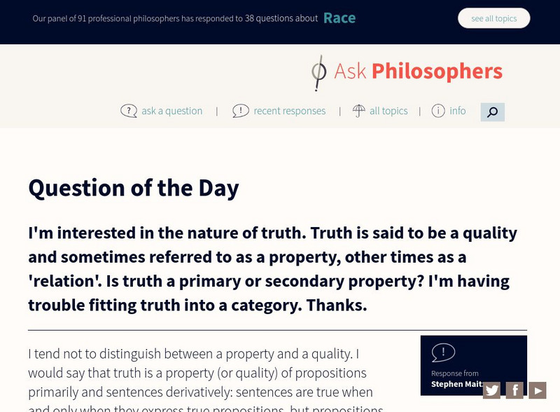 Amherst College: Ask Philosphers Activity Amherst College: Ask Philosphers Activity