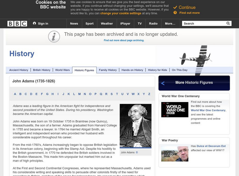 Bbc History: Historic Figures: John Adams (1735 1826) Website Bbc History: Historic Figures: John Adams (1735 1826) Website