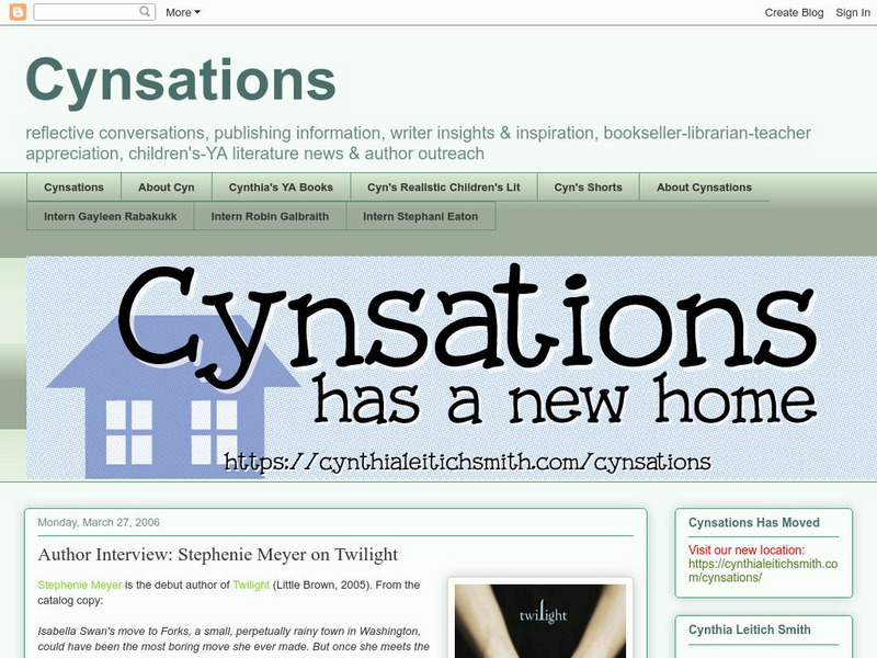 Cynsations: Author Interview: Stephenie Meyer Website