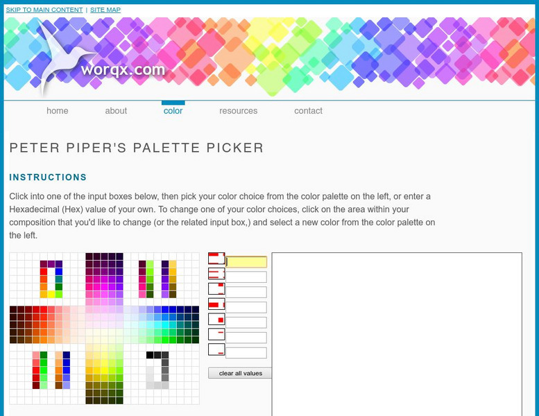 Worqx: Peter Piper's Palette Picker Graphic Worqx: Peter Piper's Palette Picker Graphic