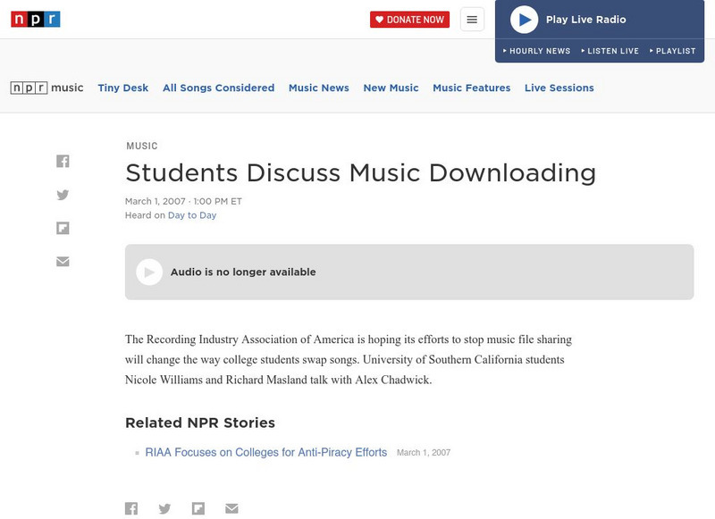 Npr: Students Discuss Music Downloading Audio Npr: Students Discuss Music Downloading Audio