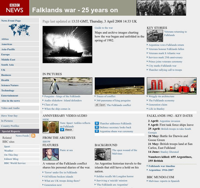 Bbc News: Falklands War 25 Years On Website Bbc News: Falklands War 25 Years On Website