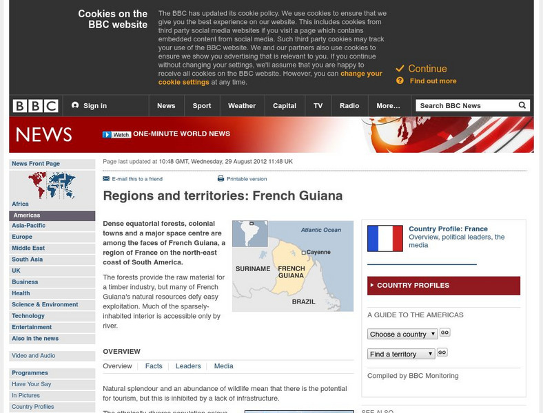 Bbc: News: Regions and Territories: French Guiana Handout Bbc: News: Regions and Territories: French Guiana Handout