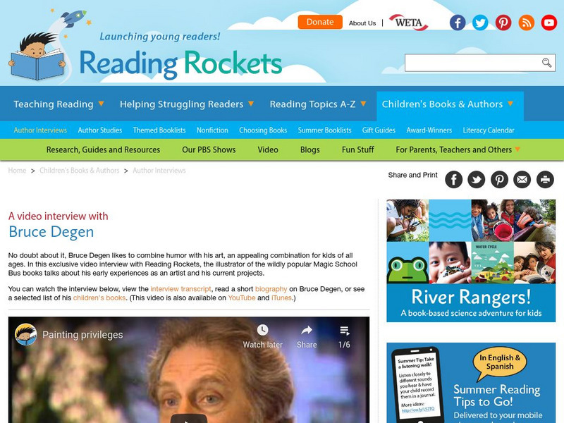Reading Rockets: Author Interviews: Bruce Degen Instructional Video Reading Rockets: Author Interviews: Bruce Degen Instructional Video