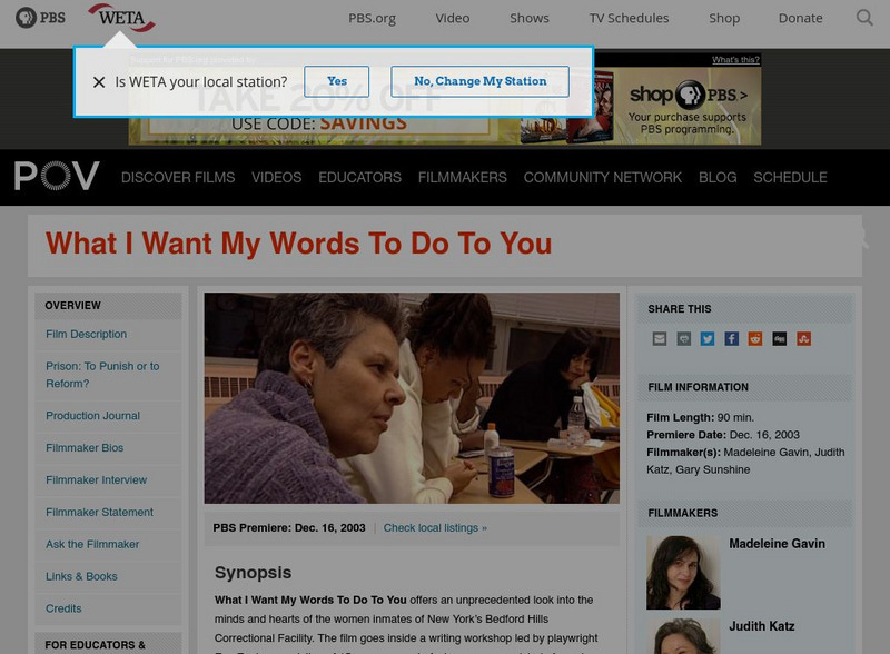 Pbs Teachers:what I Want My Words to Do to You: Using Writing to Resolve Conflic Activity Pbs Teachers:what I Want My Words to Do to You: Using Writing to Resolve Conflic Activity