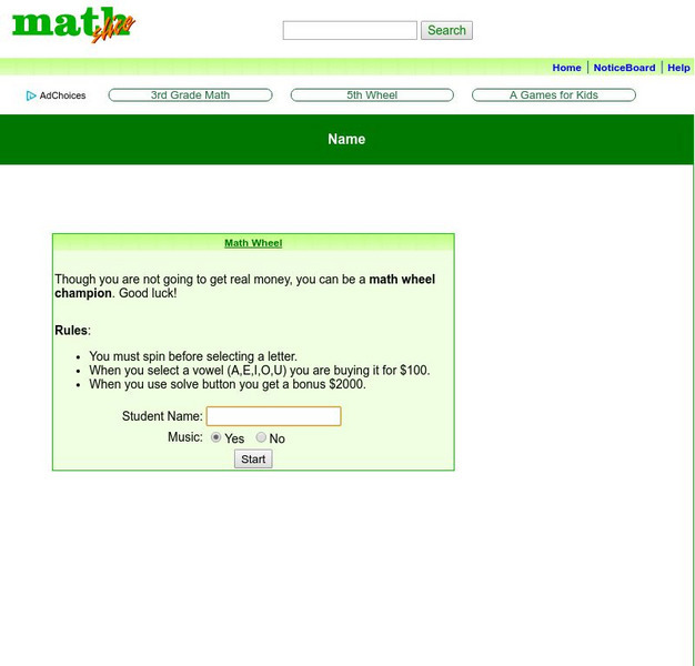 Math Slice: Math Wheel Game Interactive Math Slice: Math Wheel Game Interactive