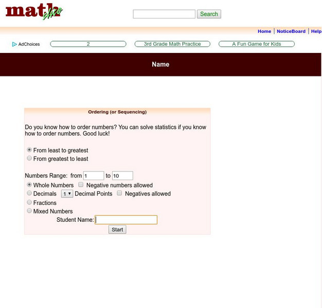 Math Slice: Ordering Game Interactive Math Slice: Ordering Game Interactive