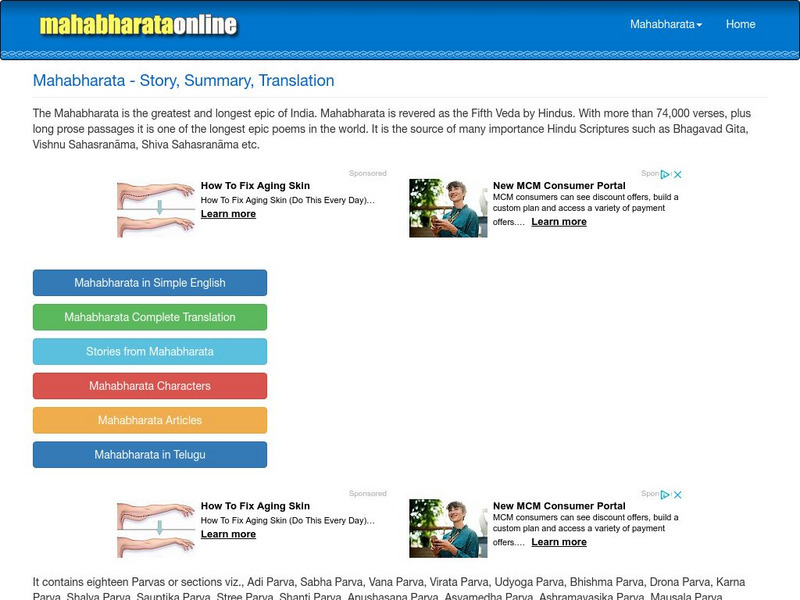 Mahabharataonline.com: Explore Mahabharata eBook