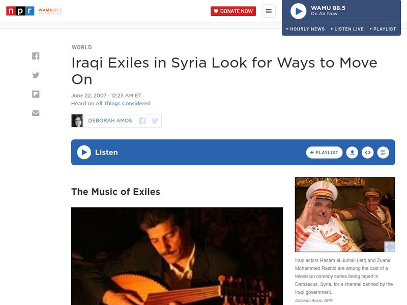 Npr: Iraqi Exiles in Syria Look for Ways to Move On Audio Npr: Iraqi Exiles in Syria Look for Ways to Move On Audio