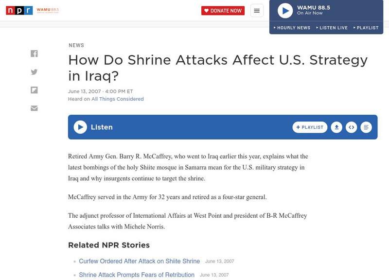 Npr: How Do Shrine Attacks Affect u.s. Strategy in Iraq Audio Npr: How Do Shrine Attacks Affect u.s. Strategy in Iraq Audio