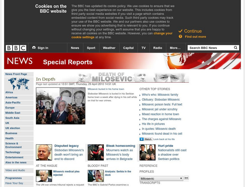 Bbc: Death of Milosevic Website Bbc: Death of Milosevic Website