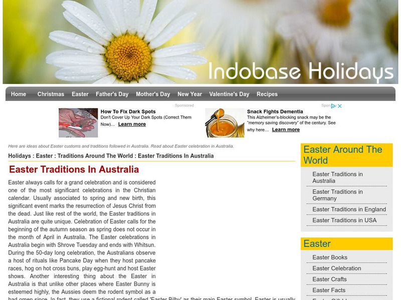 Easter Traditions in Australia Handout Easter Traditions in Australia Handout