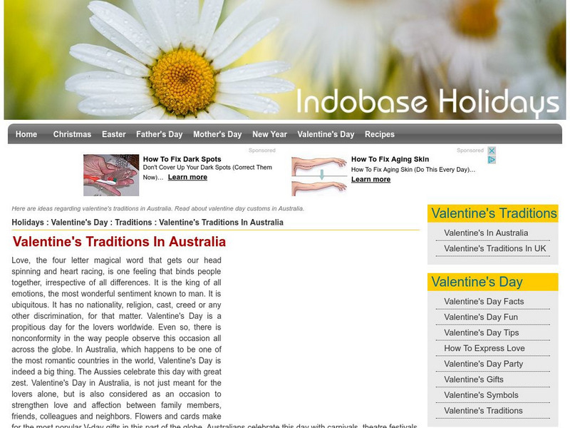 Valentines Traditions in Australia Handout Valentines Traditions in Australia Handout