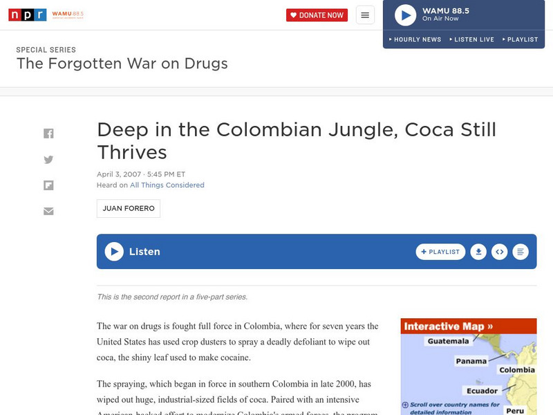 Npr: Deep in the Jungle, Coca Sill Thrives Audio Npr: Deep in the Jungle, Coca Sill Thrives Audio