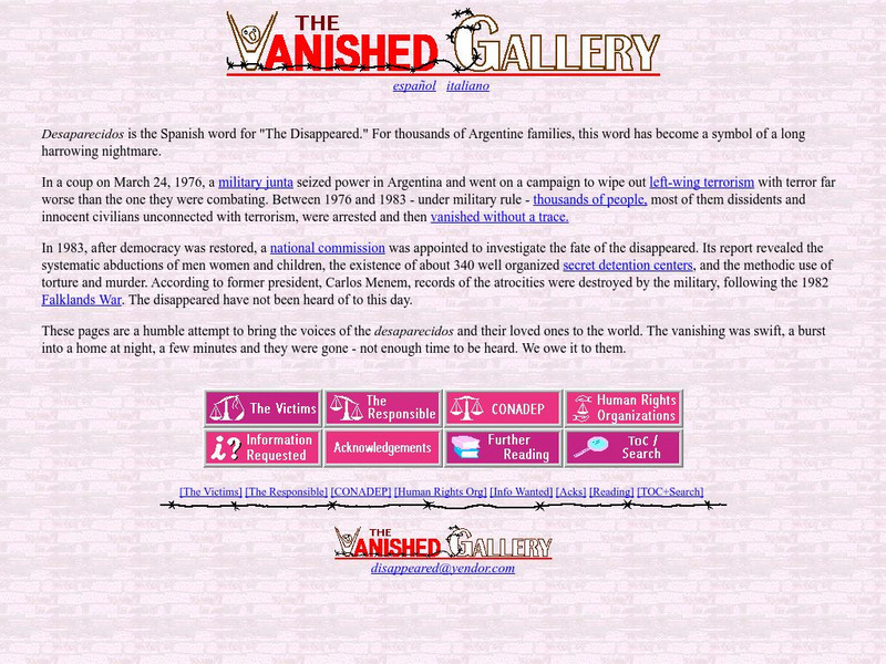 The Vanished Gallery Website